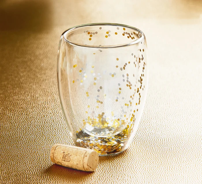Confetti Double Wall Stemless Wine Glass