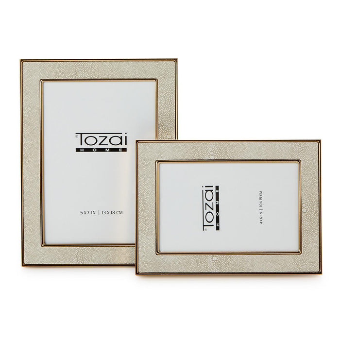Cream Shagreen Photo Frame
