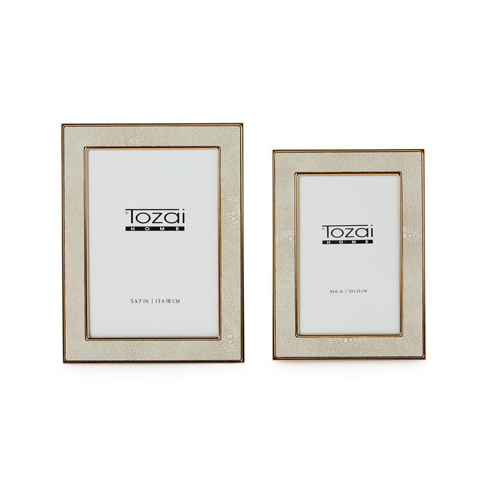 Cream Shagreen Photo Frame
