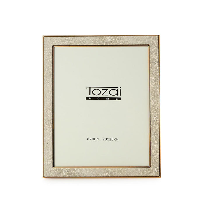 Cream Shagreen Photo Frame