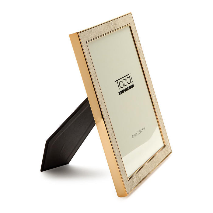Cream Shagreen Photo Frame
