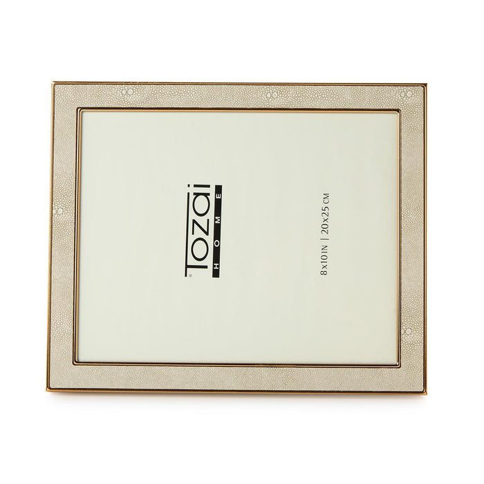 Cream Shagreen Photo Frame
