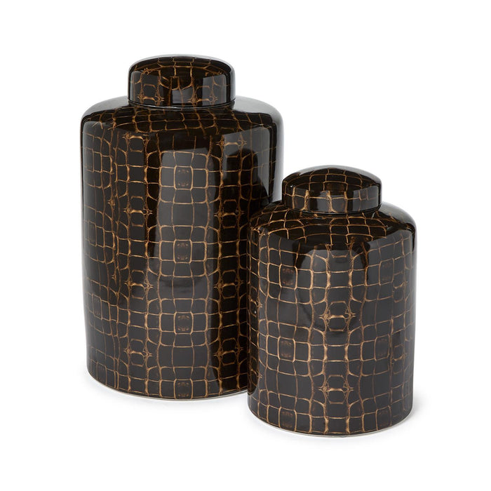 Crocodile Covered Jar
