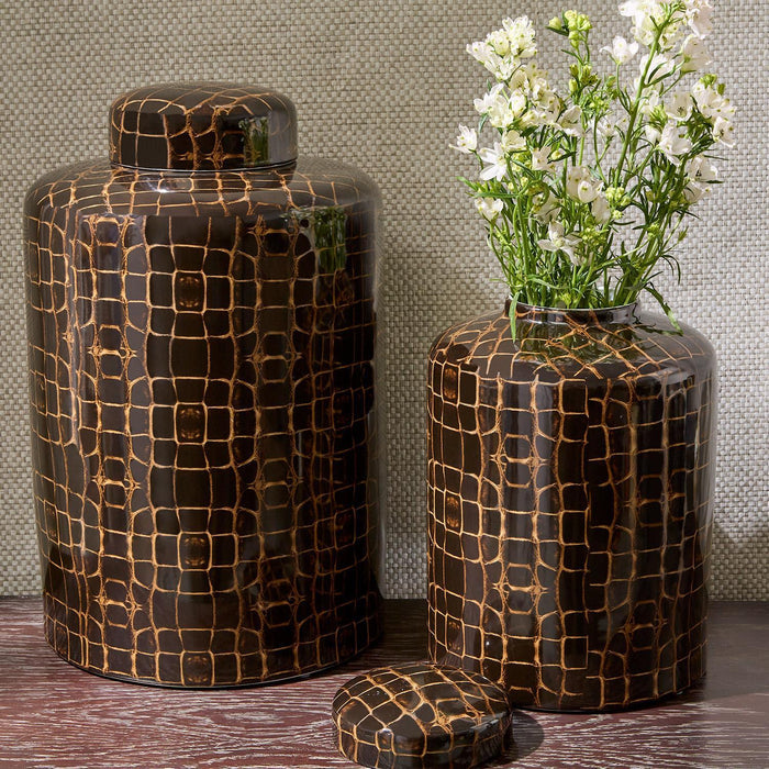 Crocodile Covered Jar