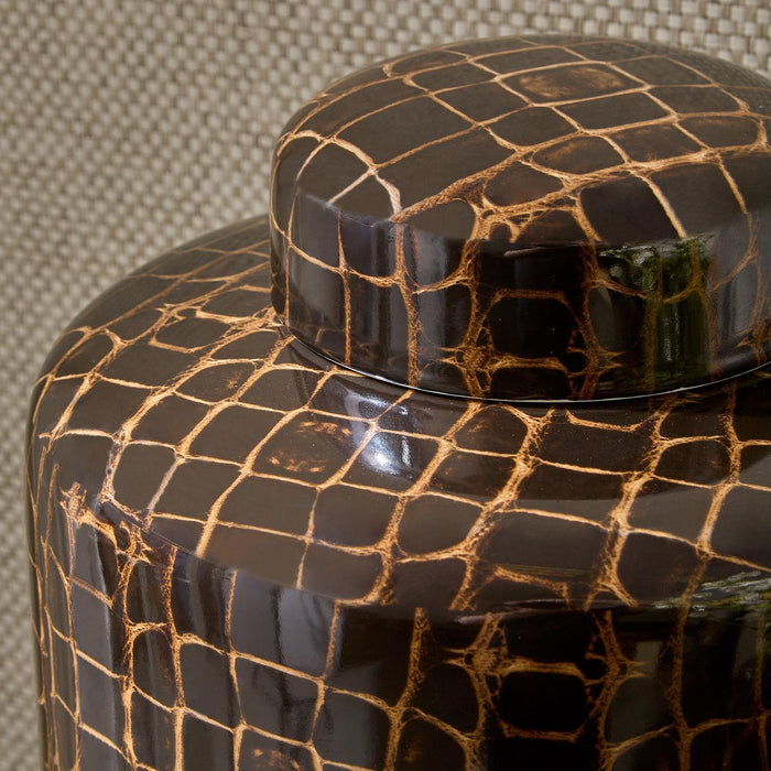 Crocodile Covered Jar