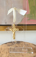 Cross Gold Leafed Ornament