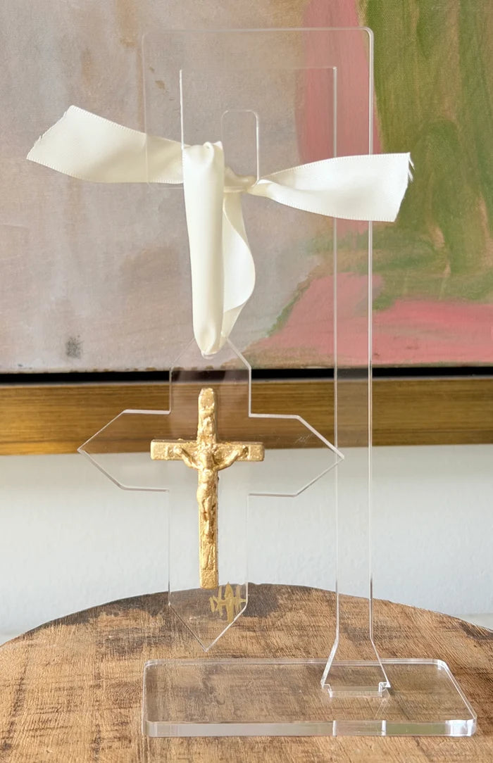 Cross Gold Leafed Ornament