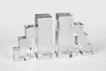 Crystal Glass Block Steps Bookends | Set of 2