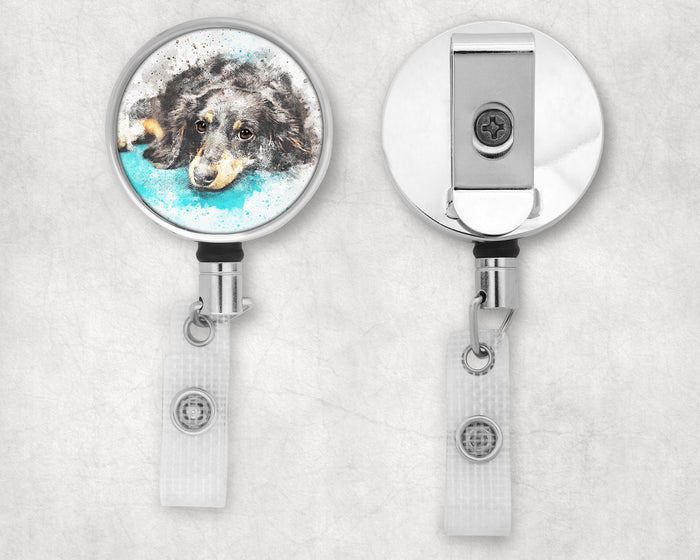Dachshund Art Badge Reel