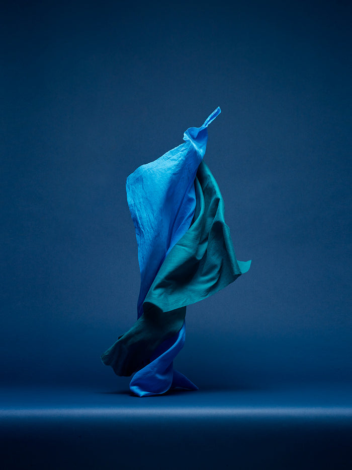 Dancing Fabric, Blue by Neal Grundy Photography