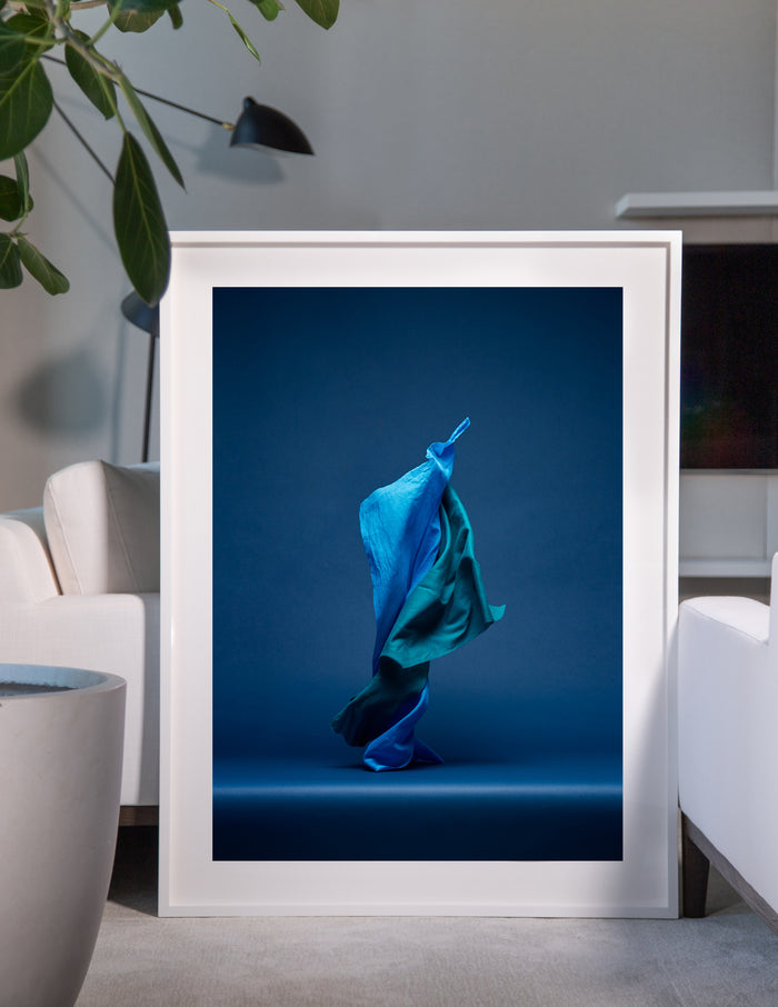 Dancing Fabric, Blue by Neal Grundy Photography