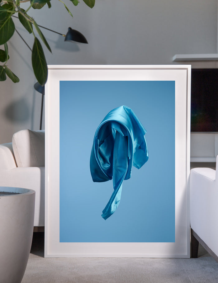 Dancing Fabric, Bright Blue by Neal Grundy Photography