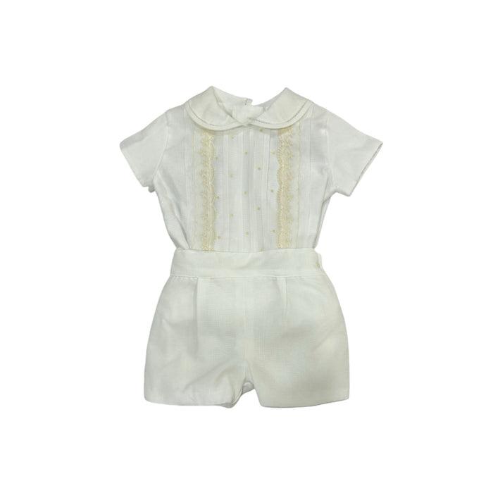 Daphne Boys White- Camel 2-piece Set