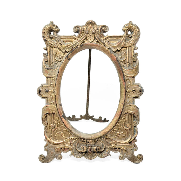Edwardian Gilded Cast Iron Tabletop Picture Frame