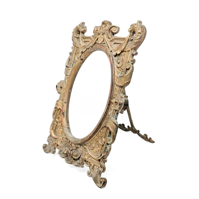 Edwardian Gilded Cast Iron Tabletop Picture Frame