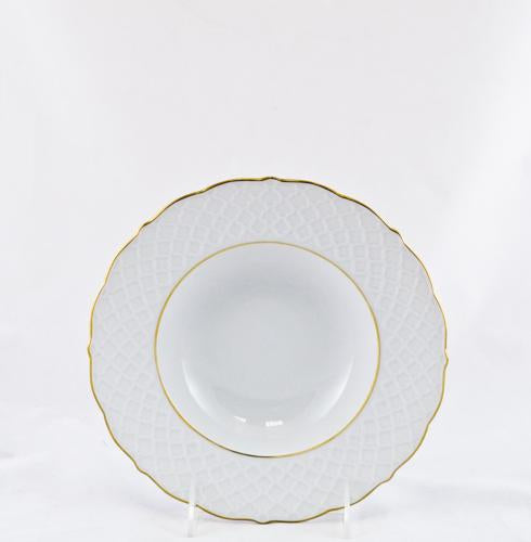 Empire White and Gold Rimmed Soup Plate