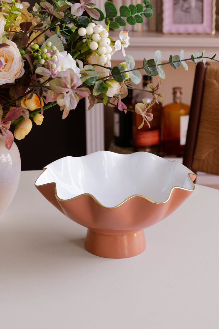 ENCANTO Carola Small Pedestal (Cayenne and White)