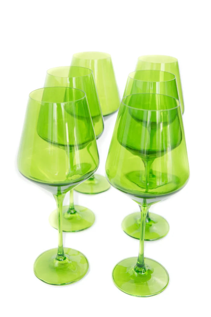 Estelle Wine Stemware - Bundle - Forest Green