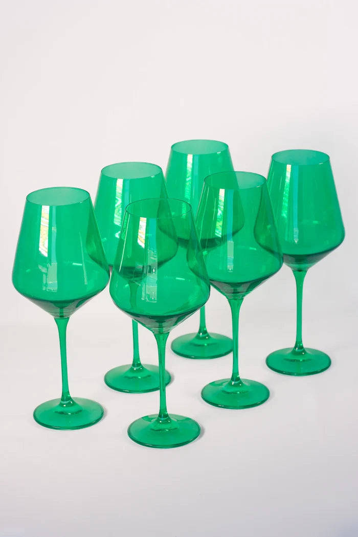 Estelle Wine Stemware - Bundle - Kelly Green