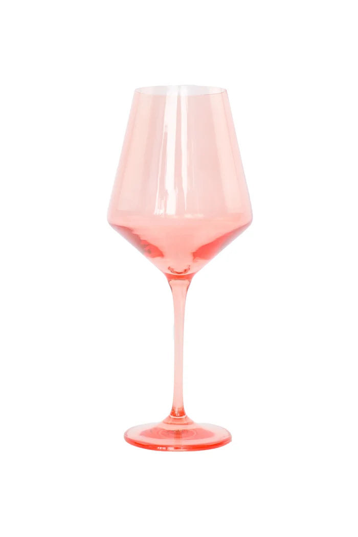 Estelle Wine Stemware - Single - Coral Peach Pink