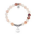 Faith Hope Love Charm with Strawberry Quartz Gemstone Bracelet