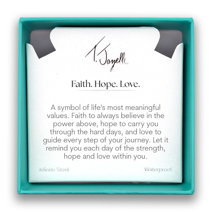 Faith Hope Love Charm with Strawberry Quartz Gemstone Bracelet