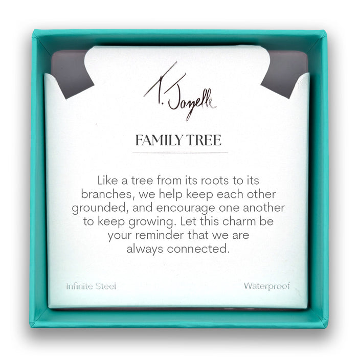 Family Tree Charm with Strawberry Quartz Gemstone Bracelet