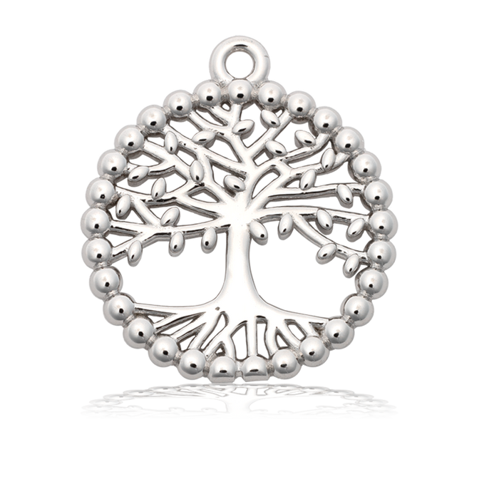 Family Tree Charm with Strawberry Quartz Gemstone Bracelet