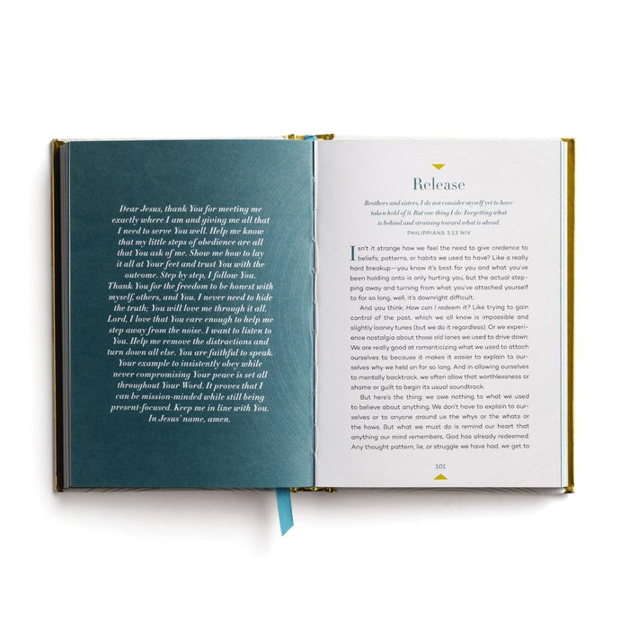 Open book with text on a white background
