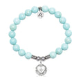 Friendship Heart Charm with Blue Turquoise Gemstone Bracelet