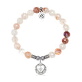 Friendship Heart Charm with Strawberry Quartz Gemstone Bracelet