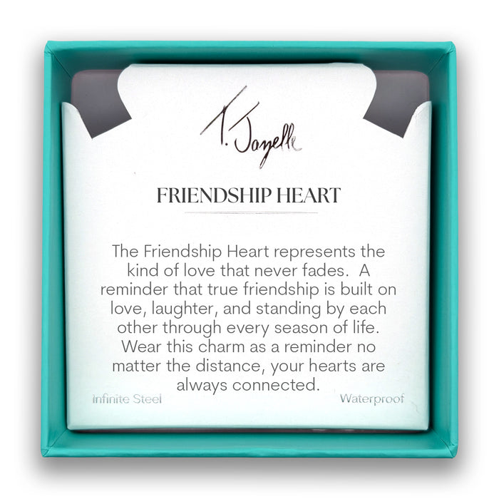 Friendship Heart Charm with Strawberry Quartz Gemstone Bracelet