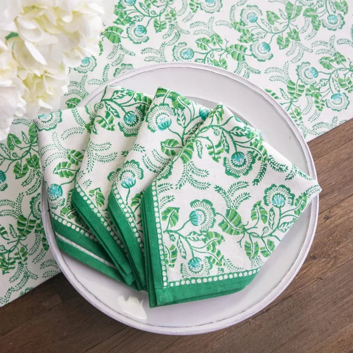 Gardenia Vine Emerald Napkin | Set Of 4