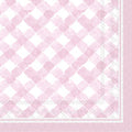 Gingham Cocktail Napkin - Light Rose