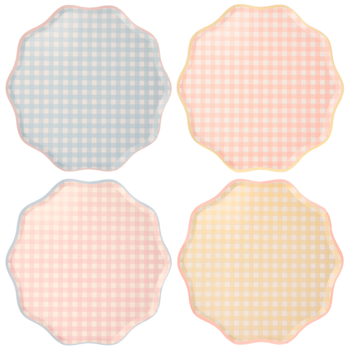Gingham Dinner Plates