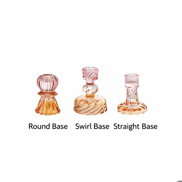 Glass Taper Holder in Blush and Yellow