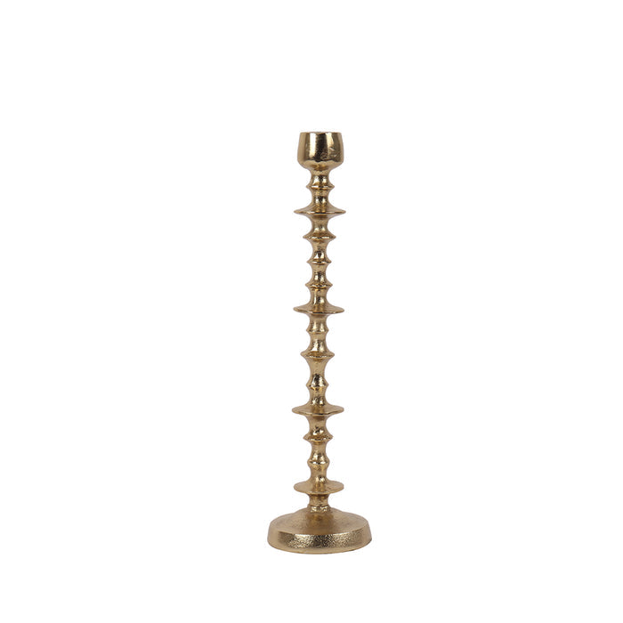 Gold Beaded 16" Candle Holder