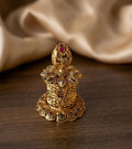 Gold Flower Nakshi Multi Kemp Stone Cylinder Kumkum Box