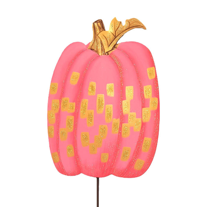 Gold & Hot Pink Pumpkin Stake