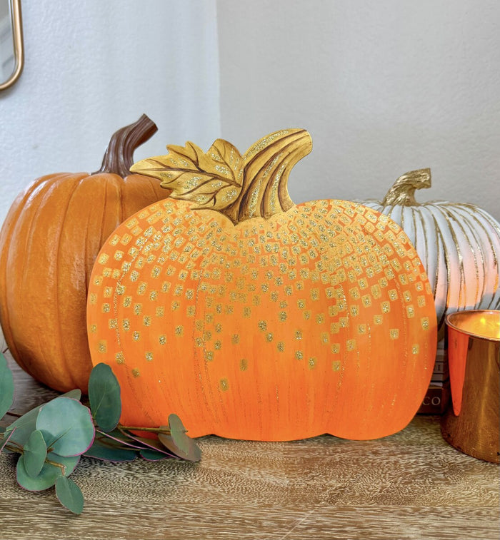 Gold & Orange Pumpkin Stake