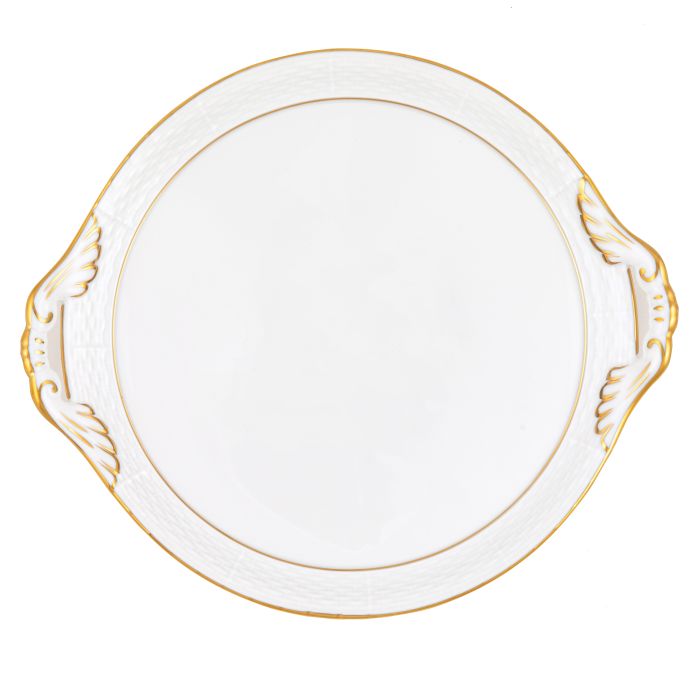 Golden Edge - Round Tray with Handles
