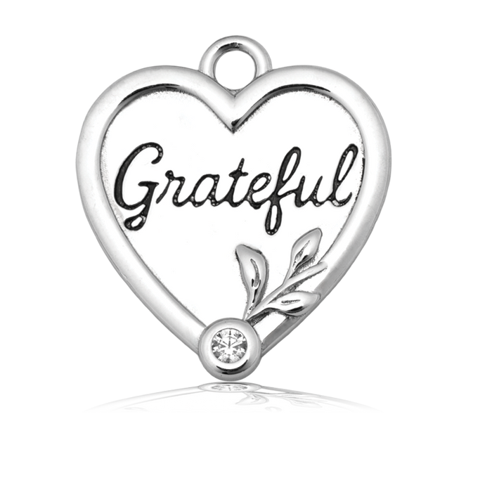 Grateful Charm with Strawberry Jade Gemstone Bracelet