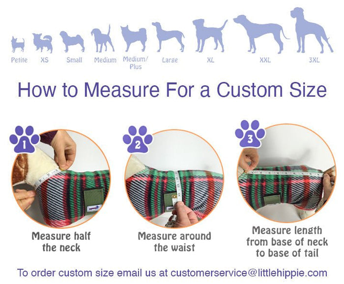 Grateful Dead Blue and Orange Plaid Fleece Dog Coat