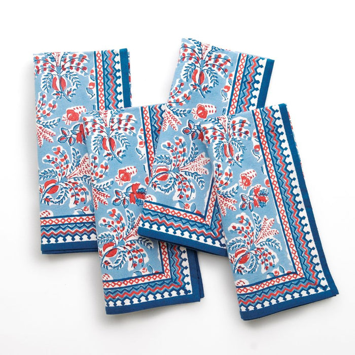 Grecian Palm Red, White, & Blue Napkins | Set of 4