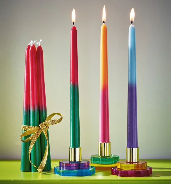 Groovy High Gloss Taper Candle | Set of 6