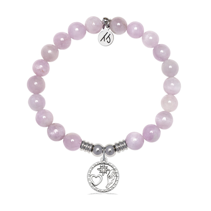 Guiding Angels Charm with Kunzite Gemstone Bracelet