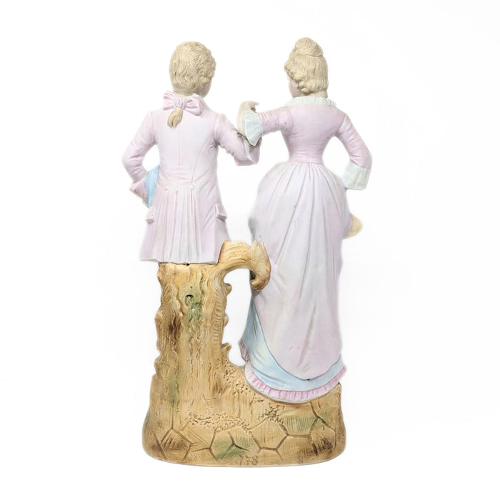 Hal-Sey Fifth Japan 15" Bisque Porcelain Courting Couple Figurine