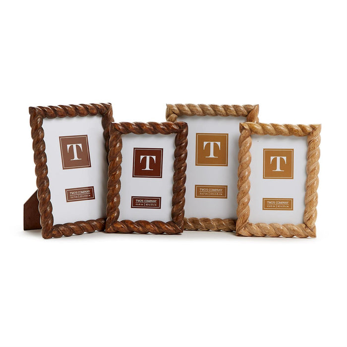 Hand-Carved Twist Photo Frame