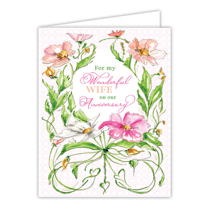 Handpainted Anniversary Greeting Card