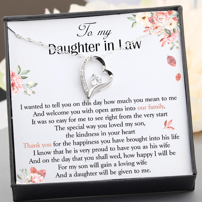 Heart Necklace - To My Daughter-In-Law - Thank You For The Happiness - Gnr17007